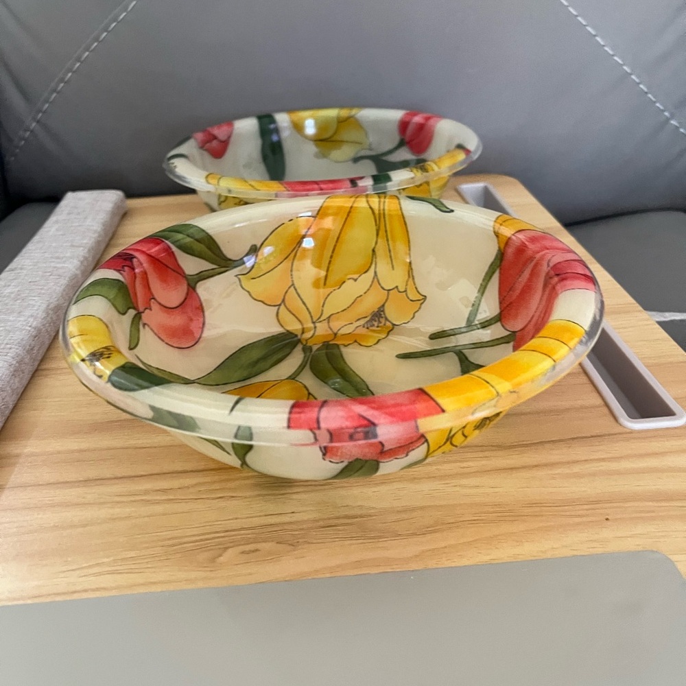 Floral light bowl pair - Picture 5 of 6
